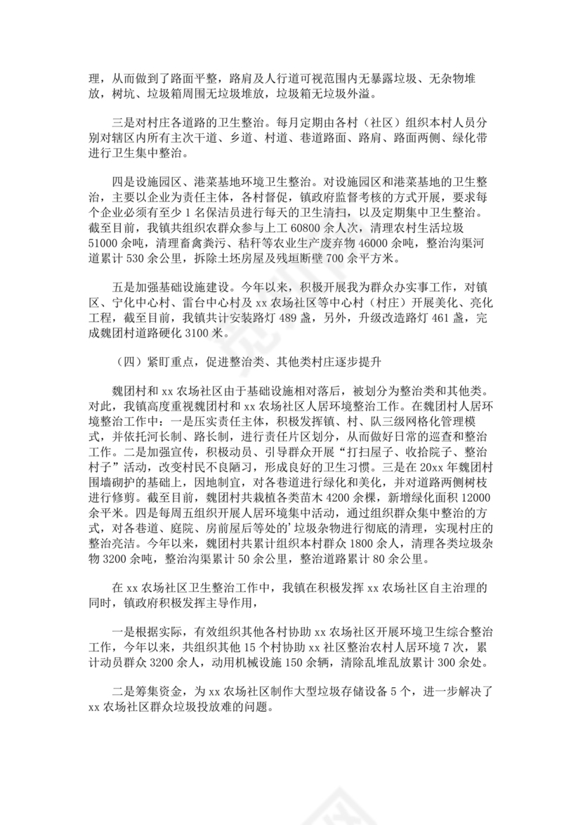 农村人居环境整治问题整改情况报告