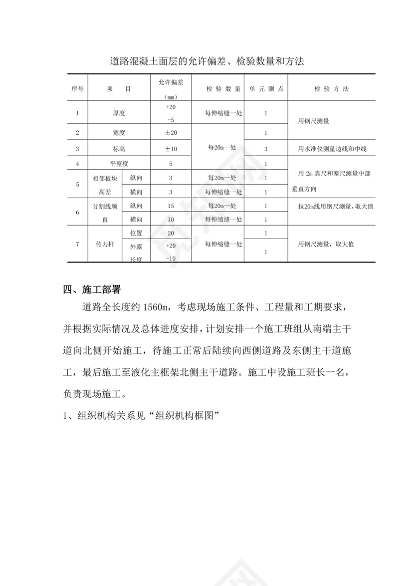 混凝土路面施工方案