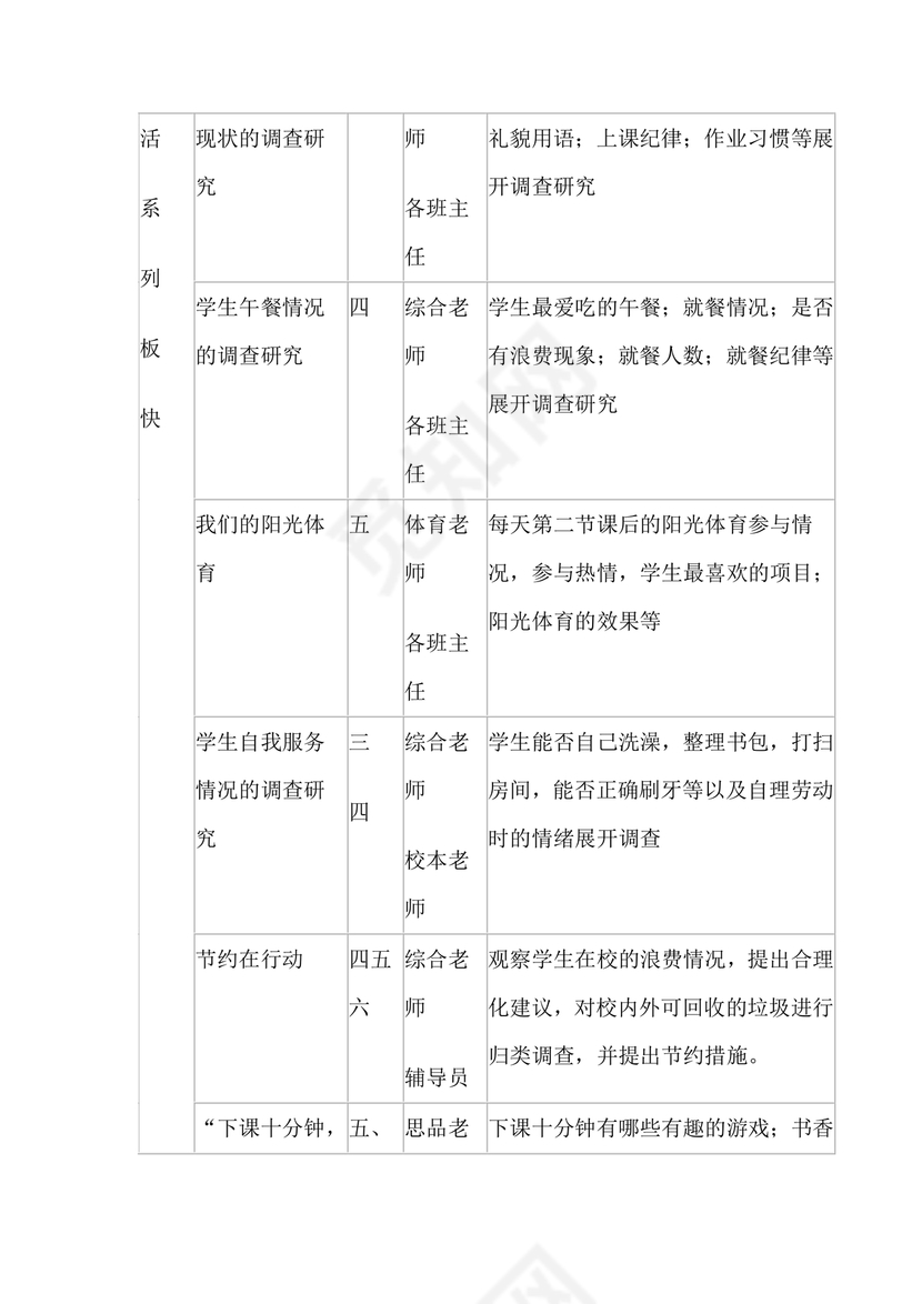 综合实践活动课程