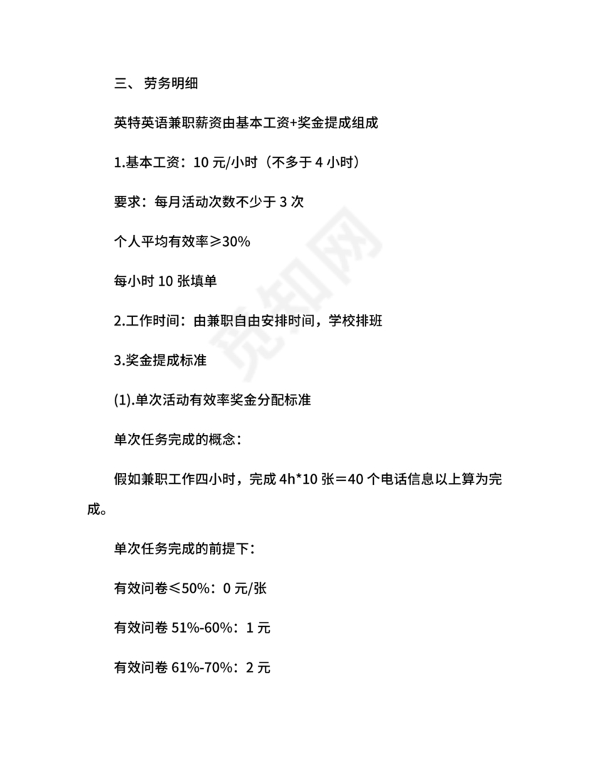 兼职人员合同协议书