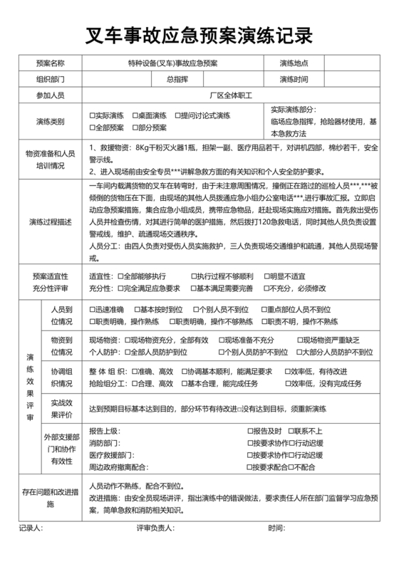 特种设备应急预案