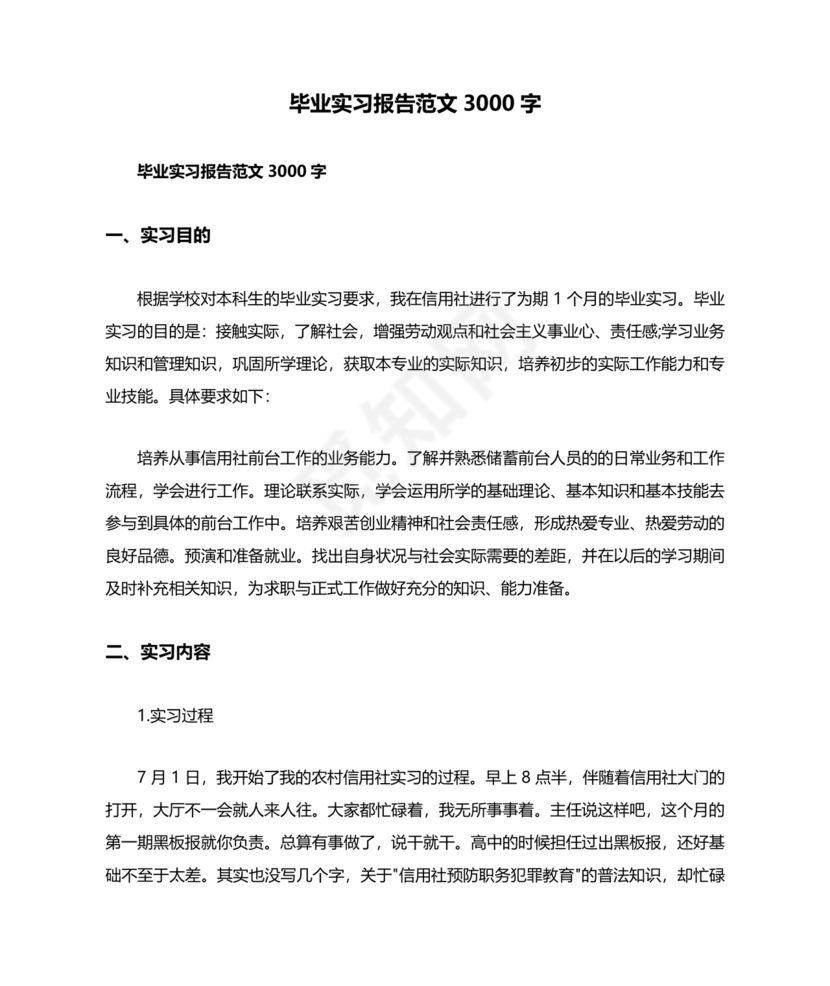 实习报告范文3000字