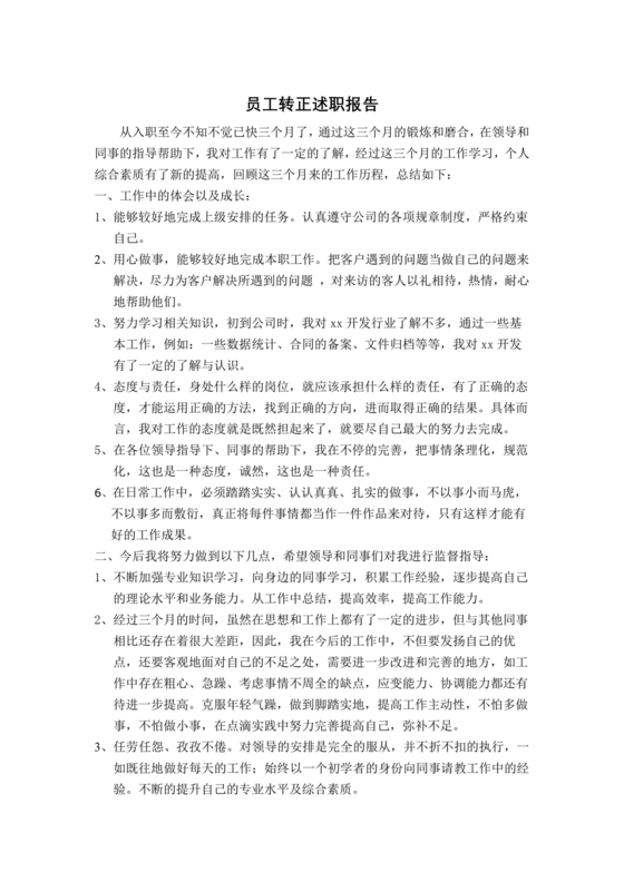 转正报告