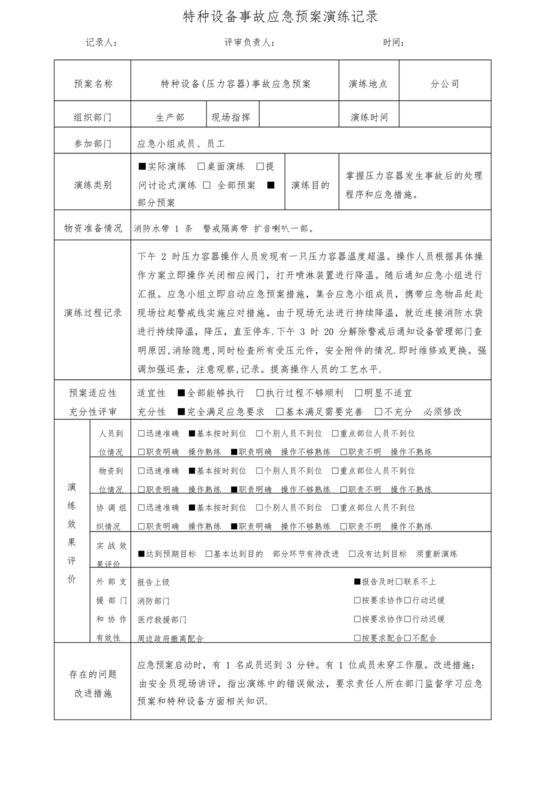 特种设备应急预案