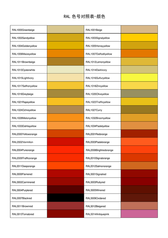 潘通色卡色号对照表电子版