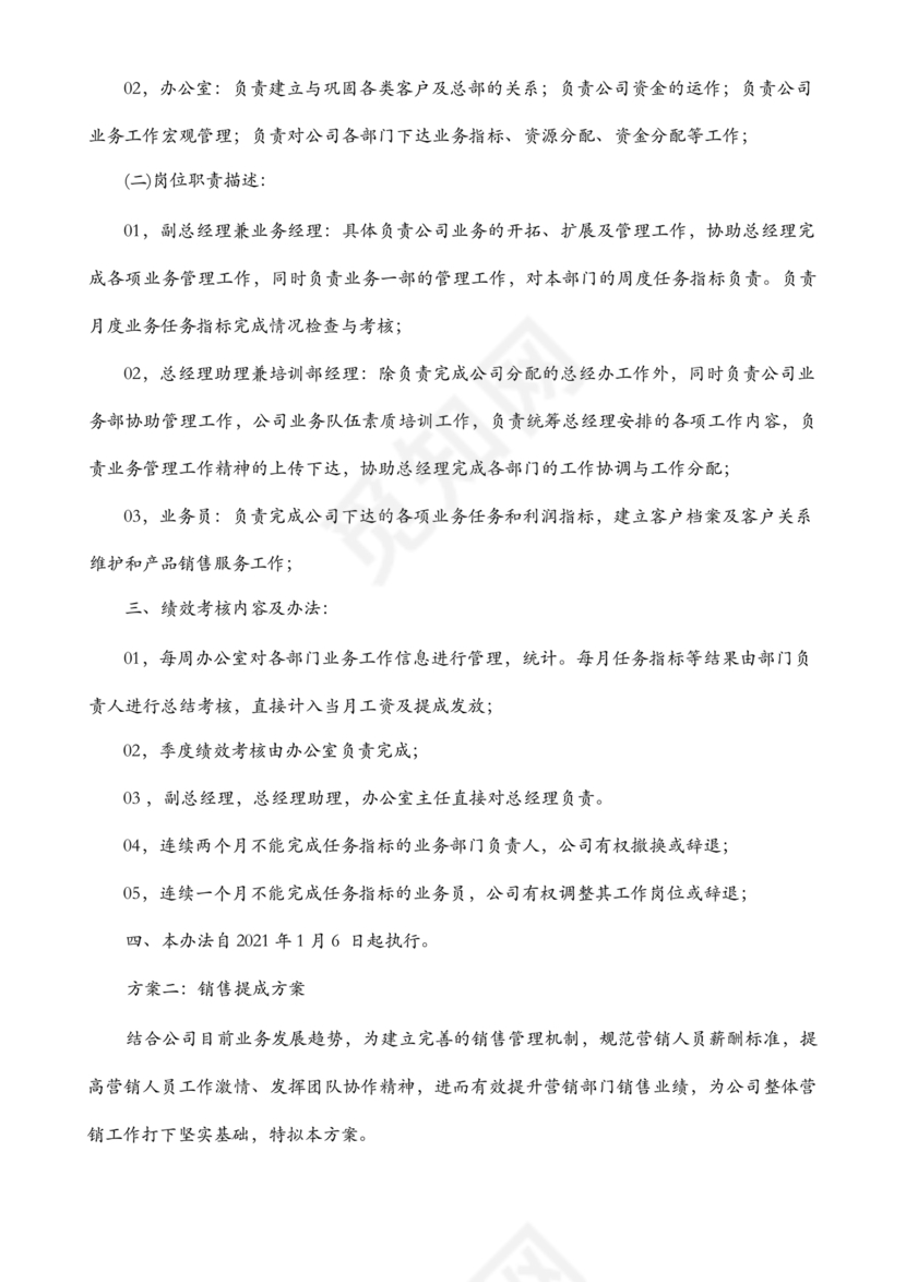 销售提成激励方案