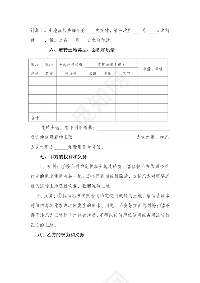 土地流转合同范本