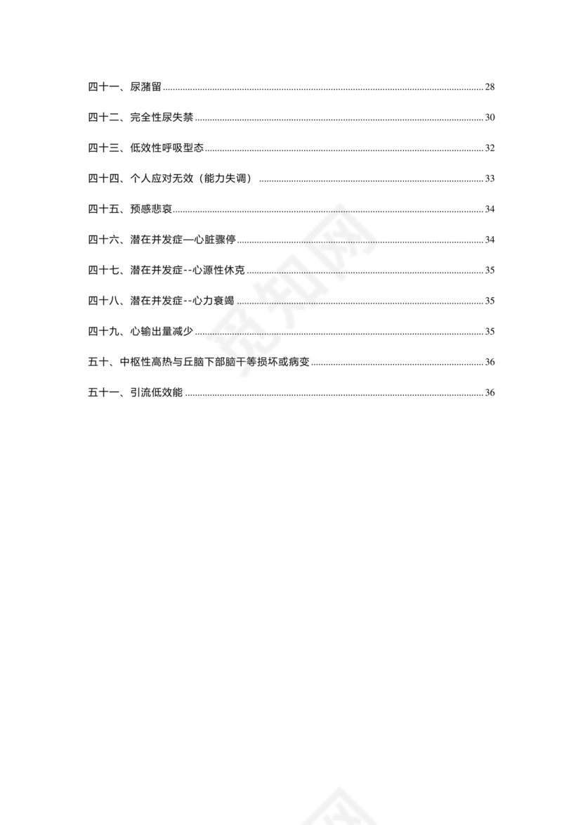最新版128个护理诊断及措施