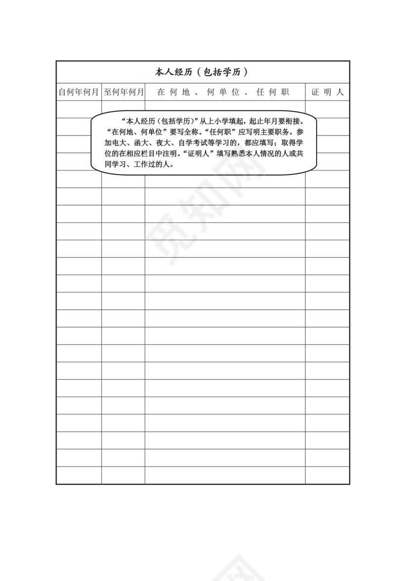 入党志愿书模板电子版