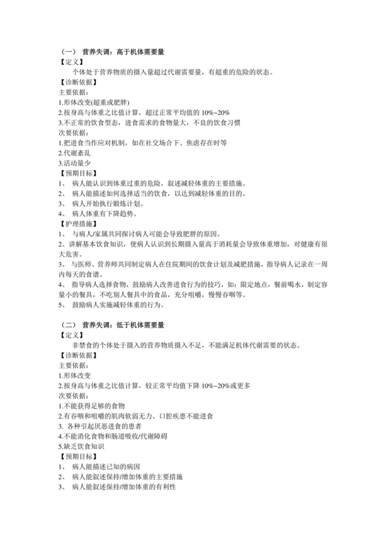 护理诊断及护理措施大全