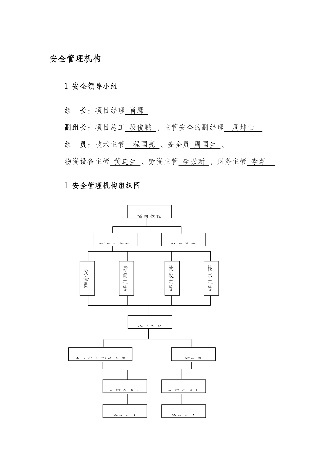 安全生产管理机构