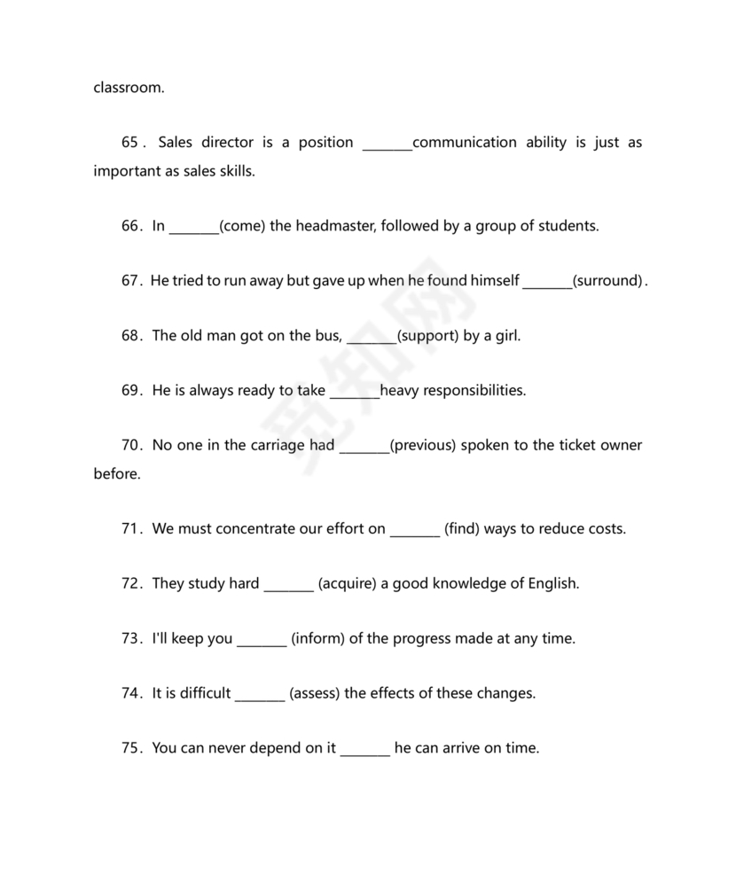 高中英语语法填空专项训练
