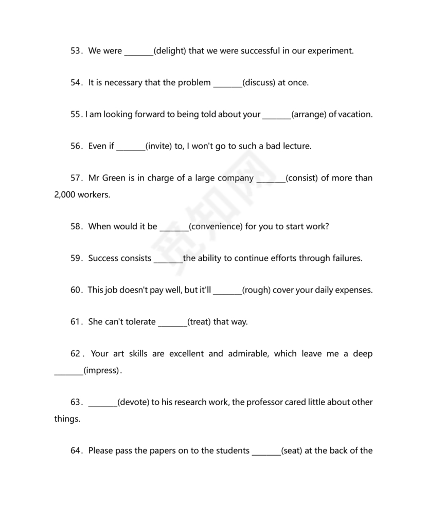 高中英语语法填空专项训练