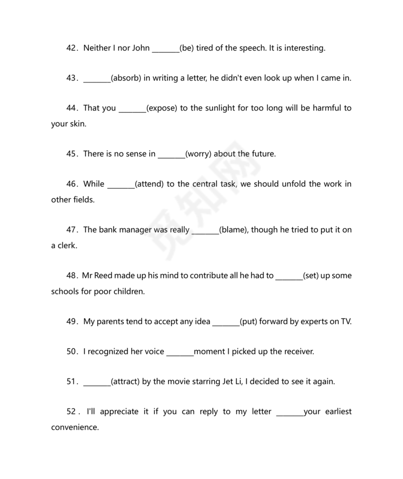 高中英语语法填空专项训练