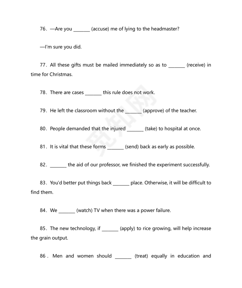 高中英语语法填空专项训练