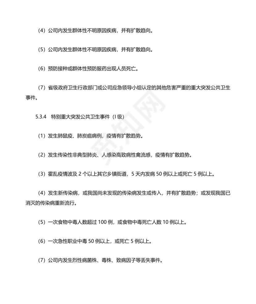 公共卫生事件应急预案模板