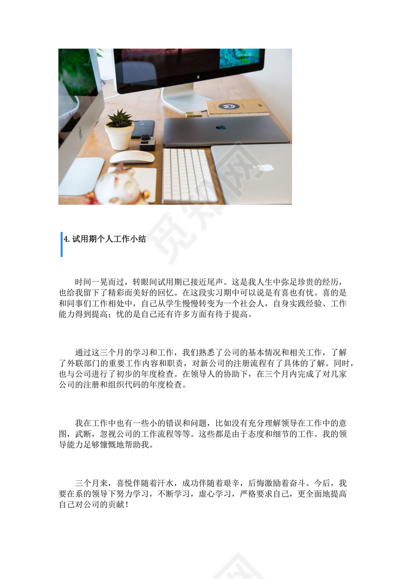 试用期小结