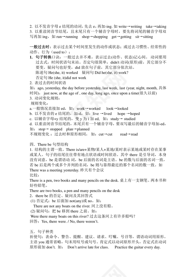 七年级英语语法知识点归纳总结