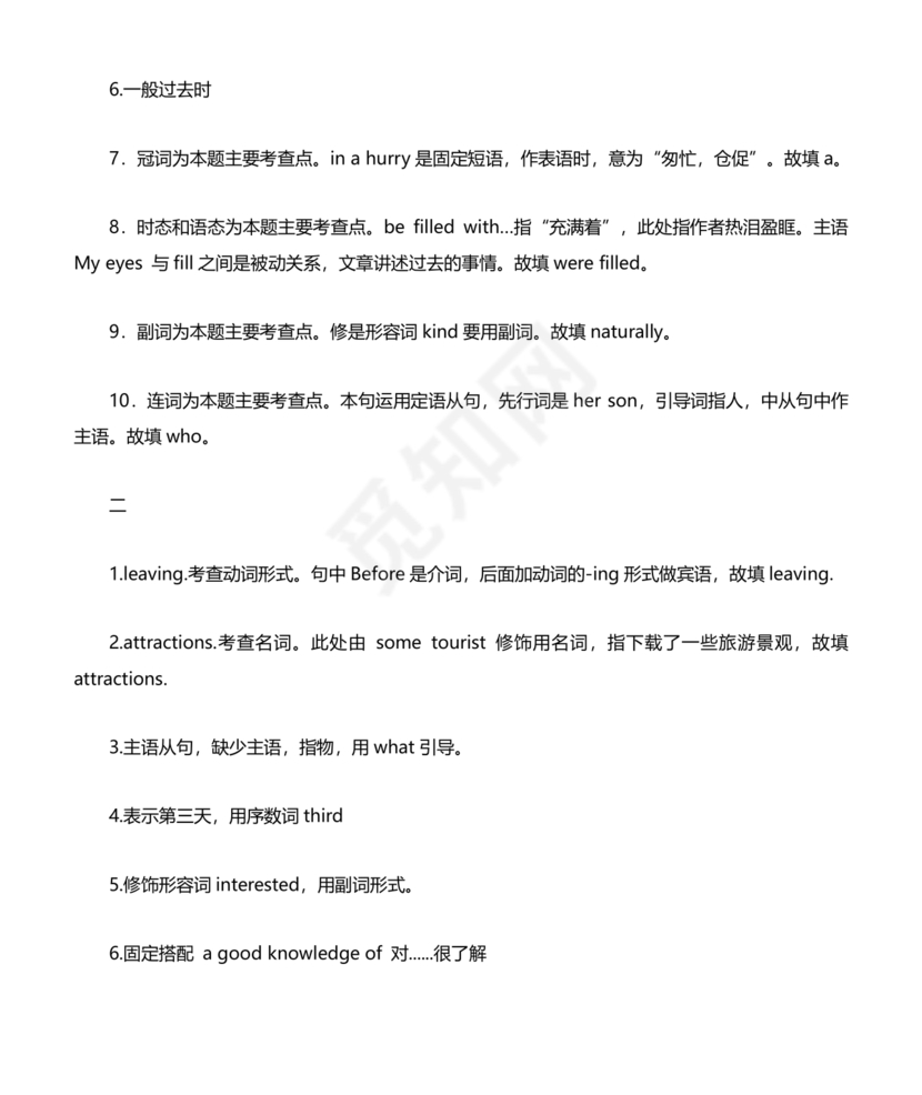 高中英语语法填空专项训练