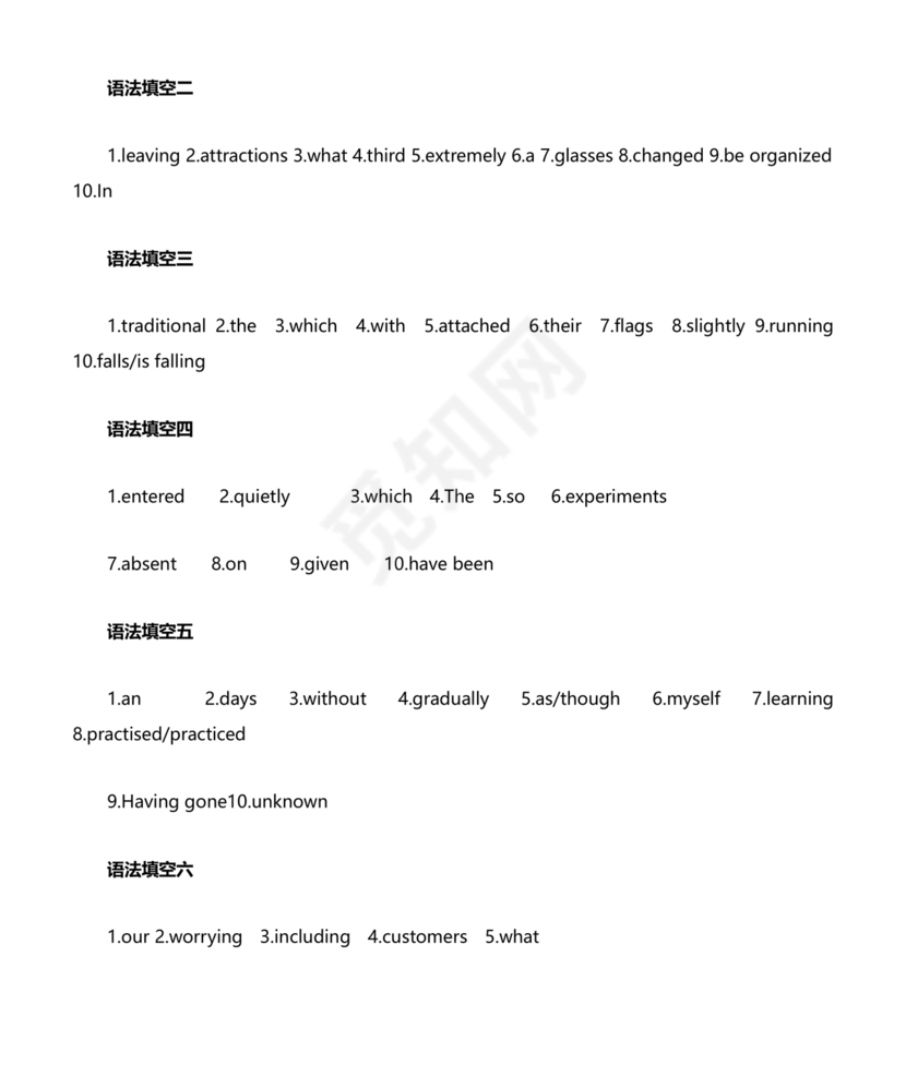 高中英语语法填空专项训练