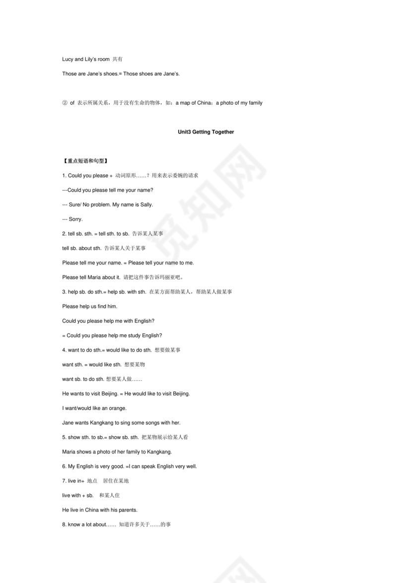 七年级上册英语语法知识点归纳总结