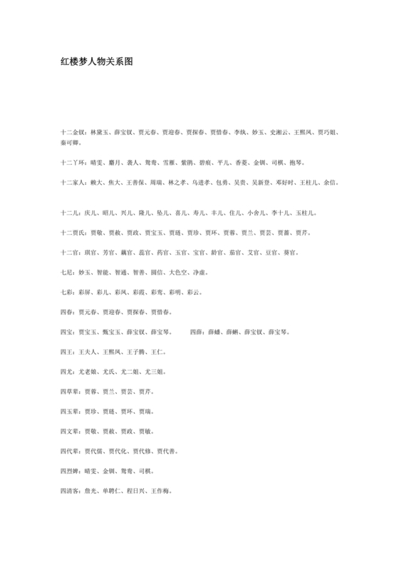 红楼梦人物关系图