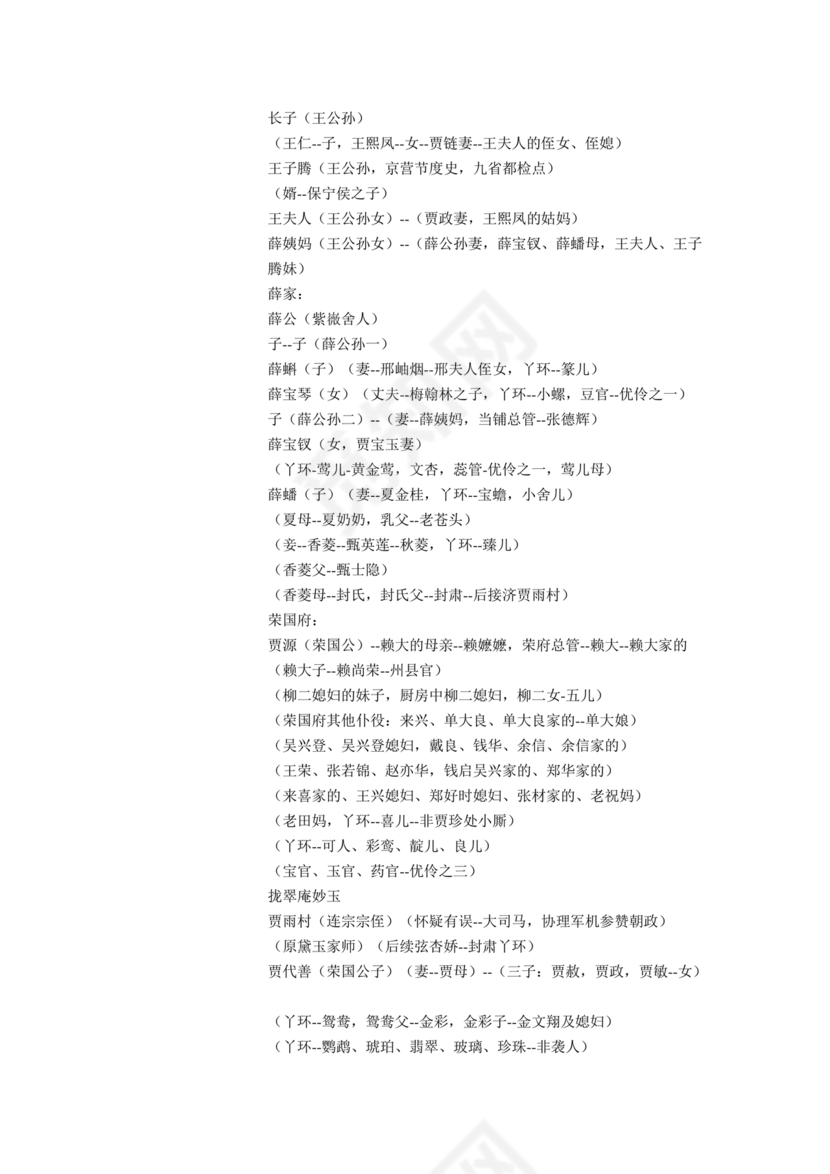 红楼梦人物关系图