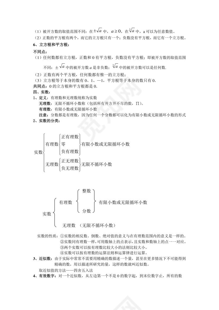 初二数学知识点归纳