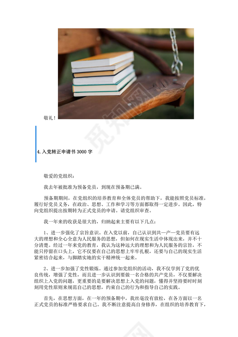 转正申请书入党3000字