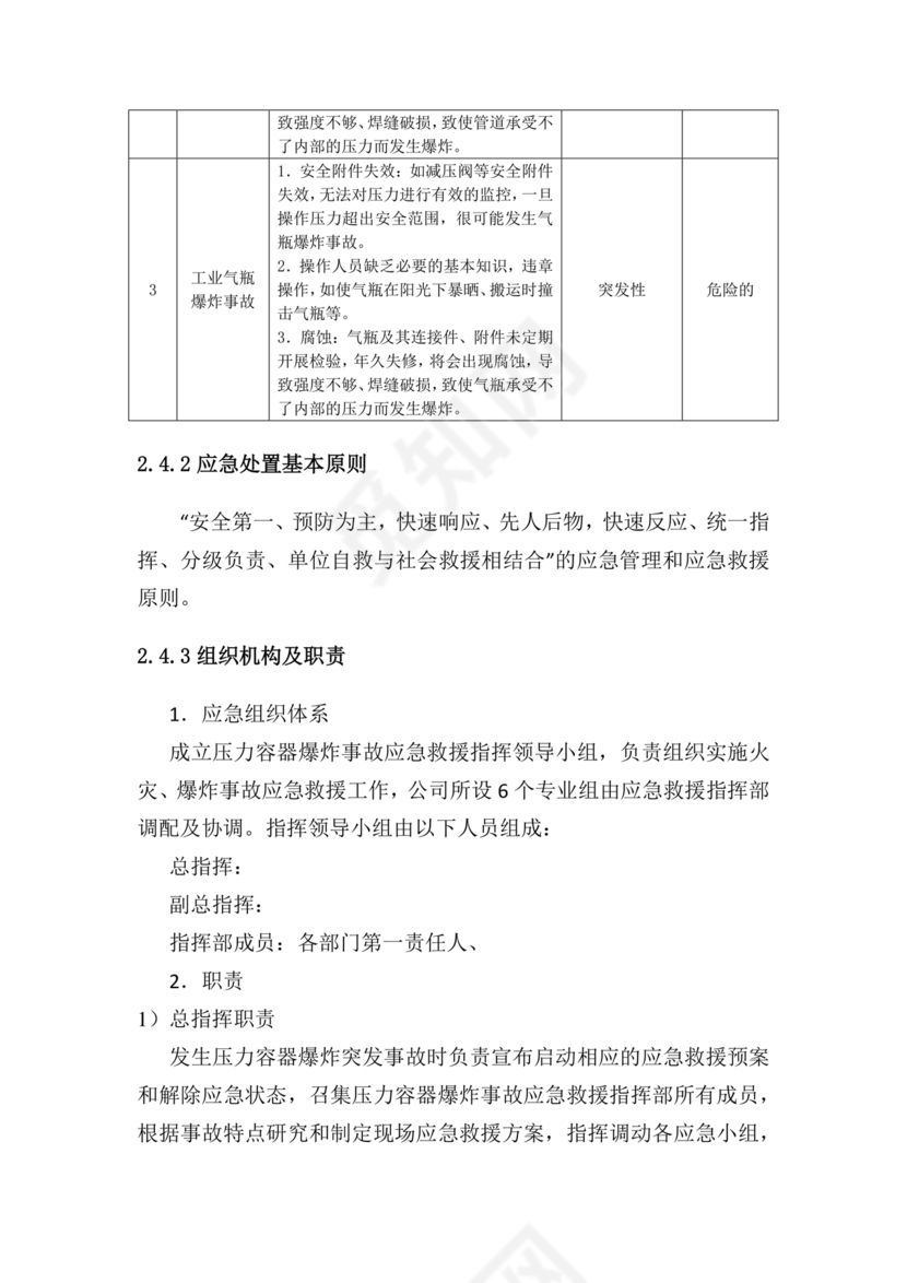 压力容器爆炸应急预案