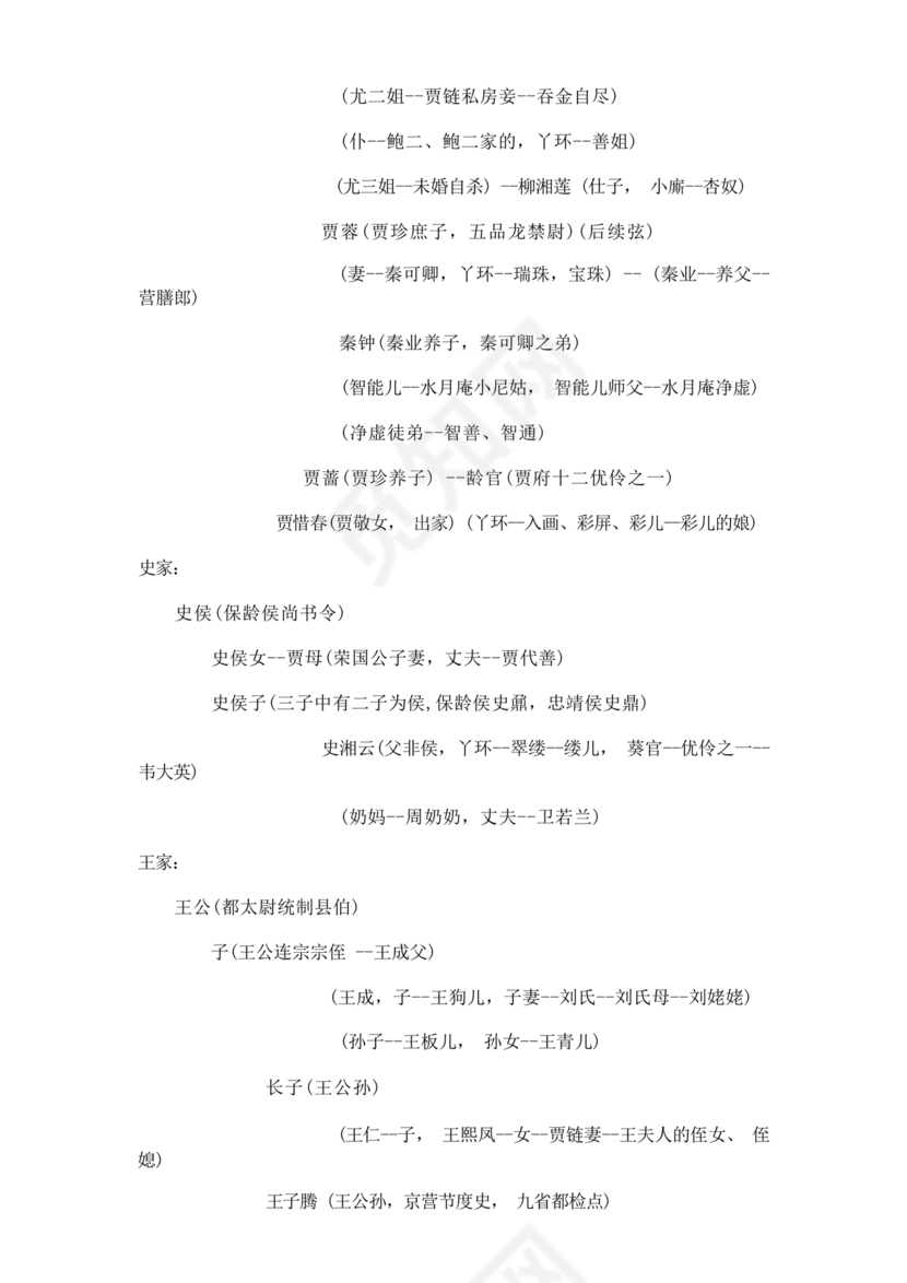 红楼梦人物关系图