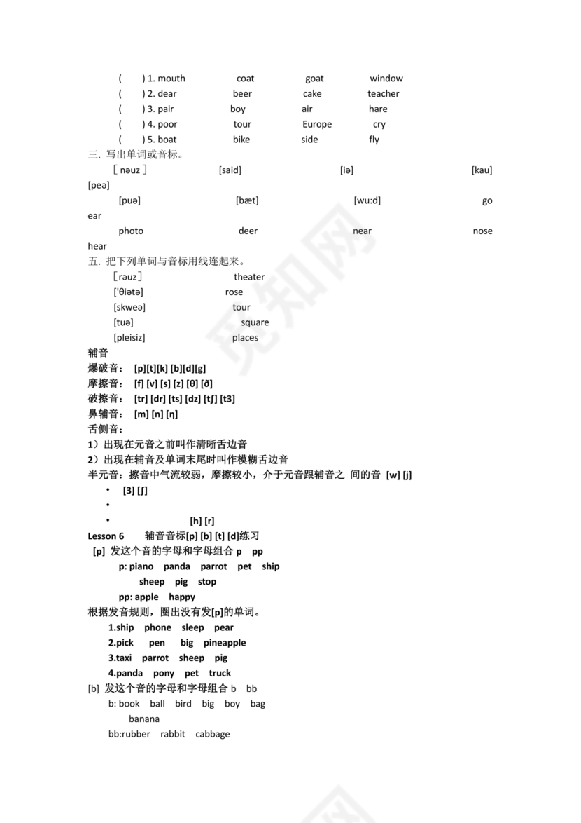 初一英语音标学习