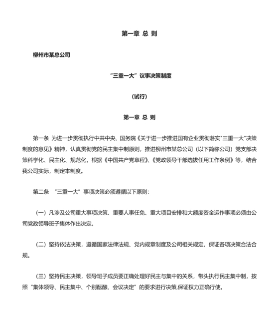三重一大决策制度