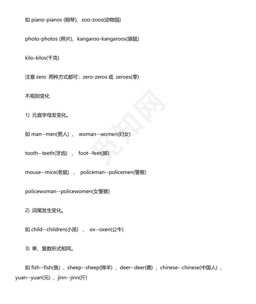 外研版小学英语语法汇总