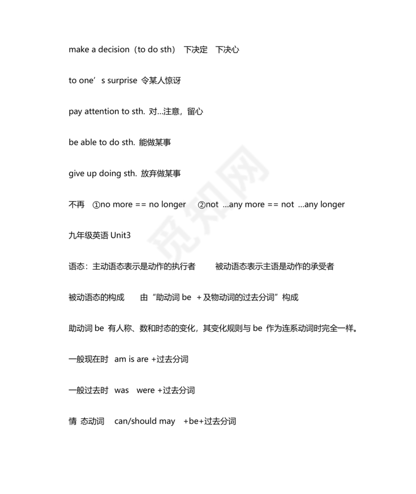 九年级英语语法知识点归纳总结