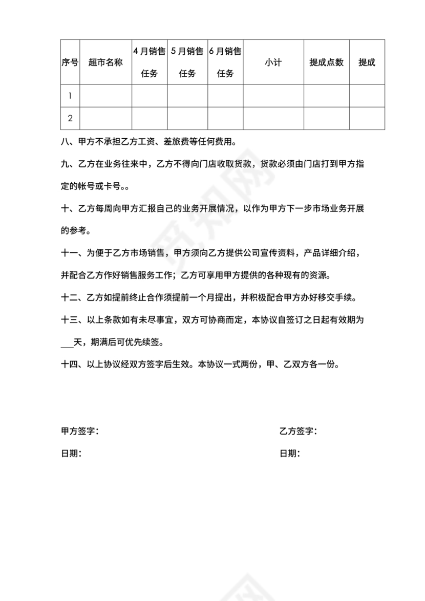 兼职合作协议文档