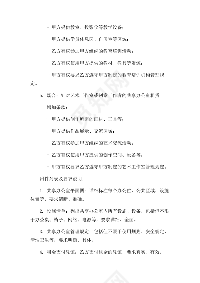 共享办公合作协议