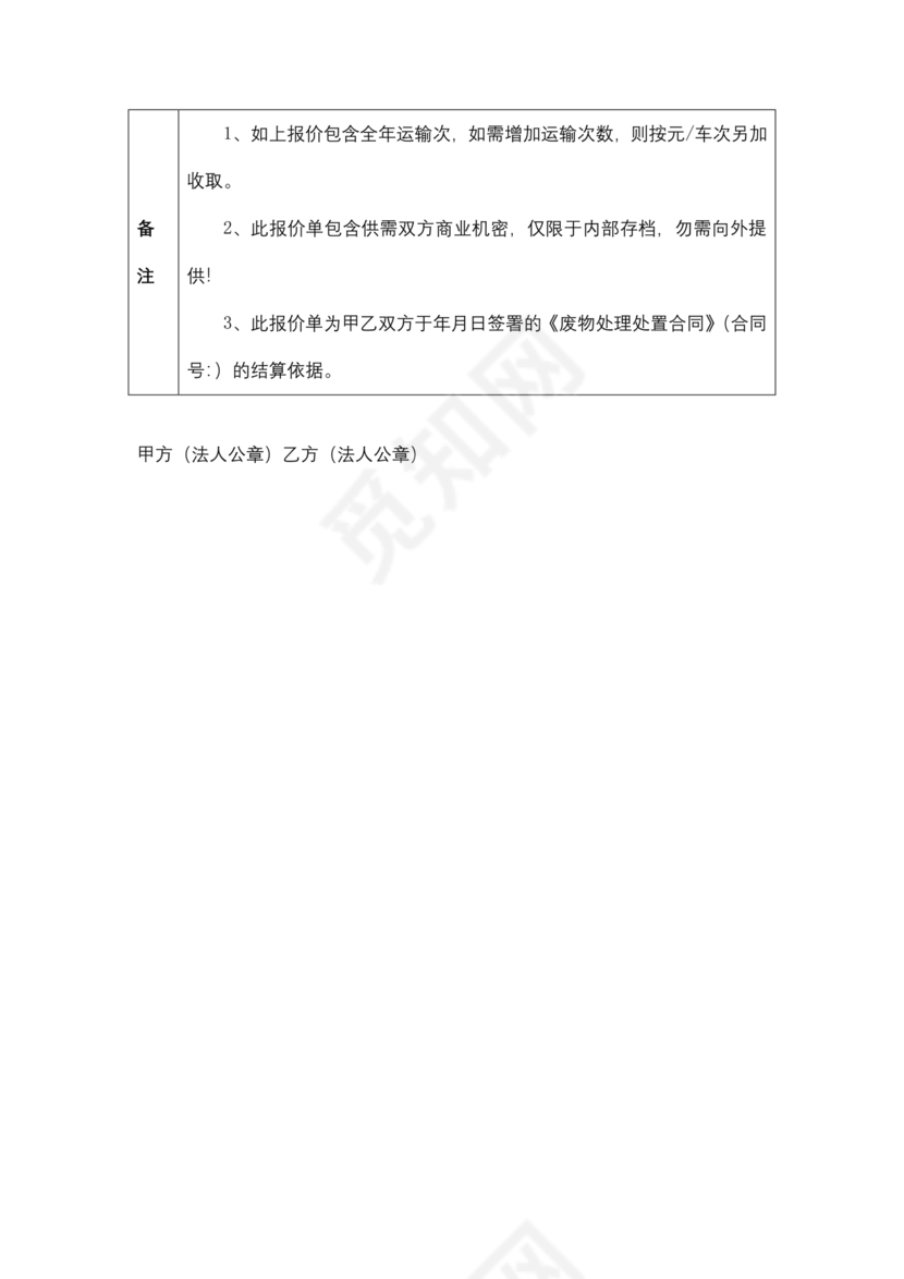 废物委托处置给乙方的合作协议