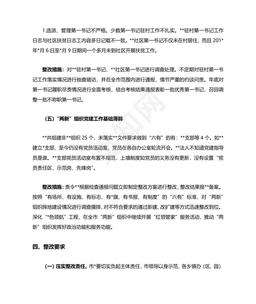 巡察整改方案和整改措施