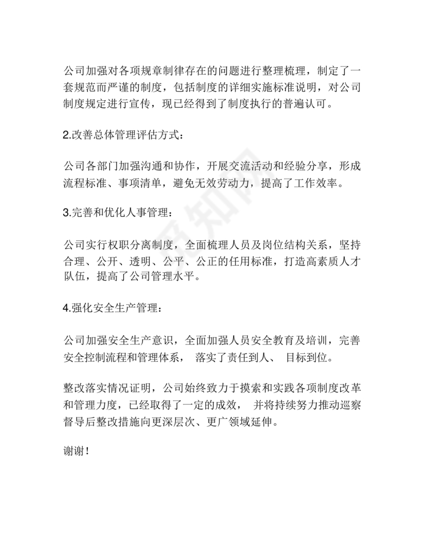 巡察整改第一责任人落实情况报告