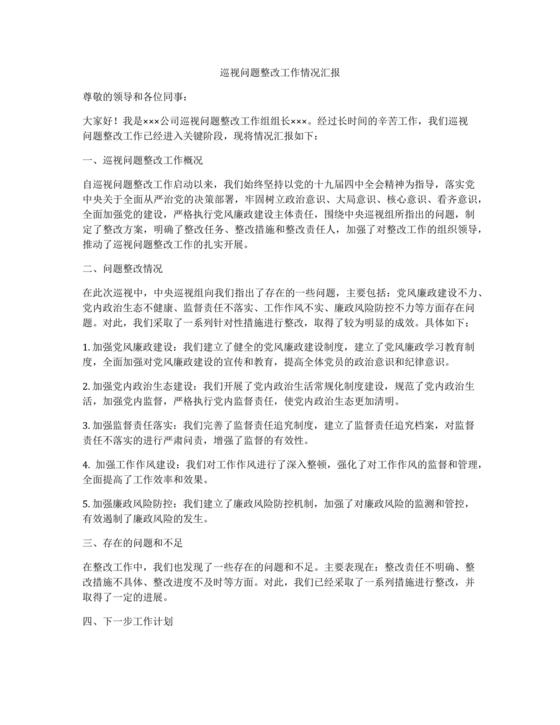 巡察整改成果汇报