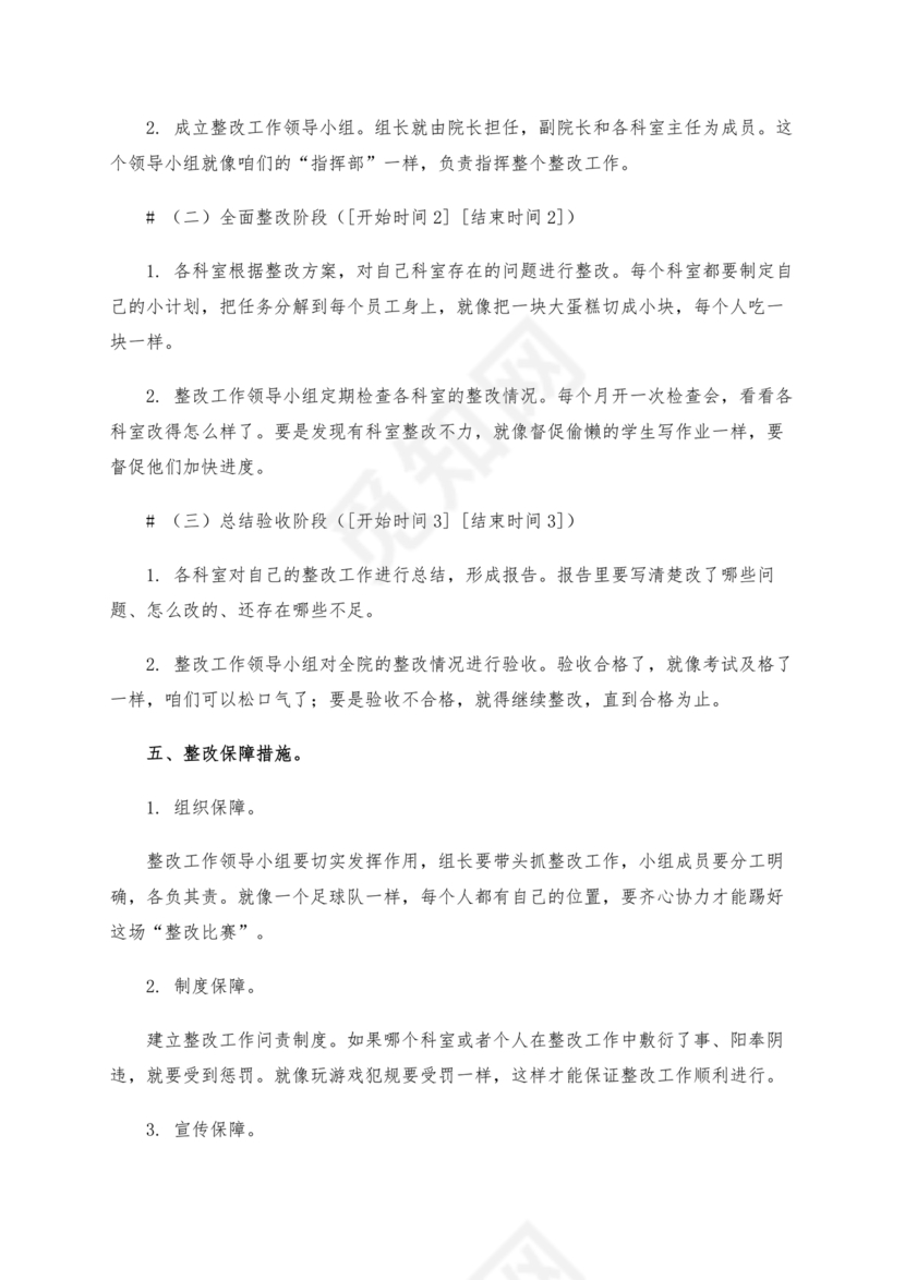 乡镇巡察整改方案