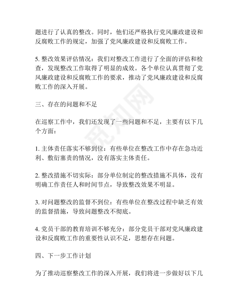 巡察整改第一责任人落实情况报告