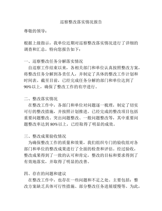 巡察整改第一责任人落实情况报告