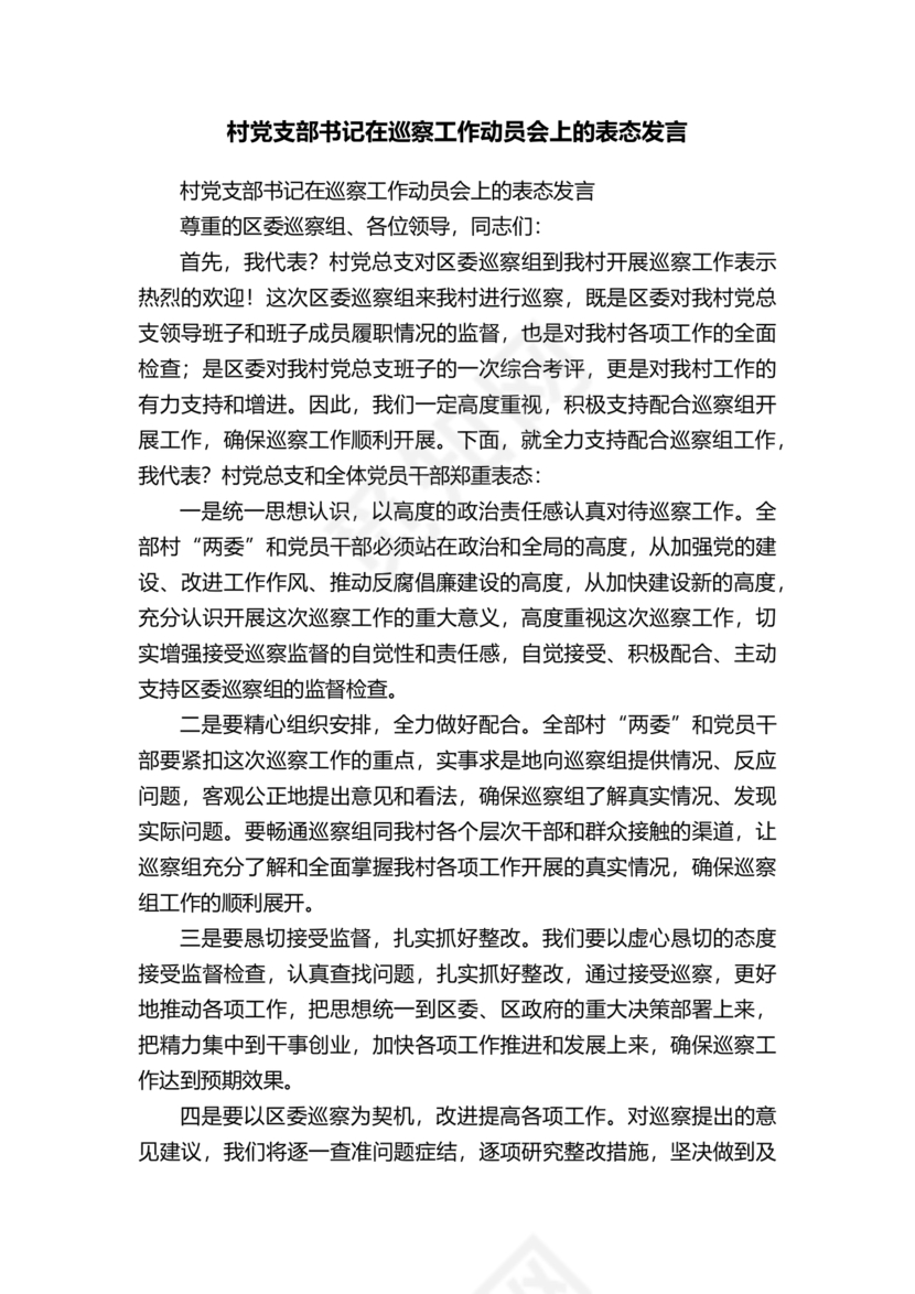 支部书记巡察整改报告