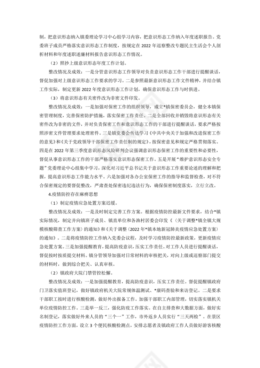 巡察整改第一责任人落实情况报告