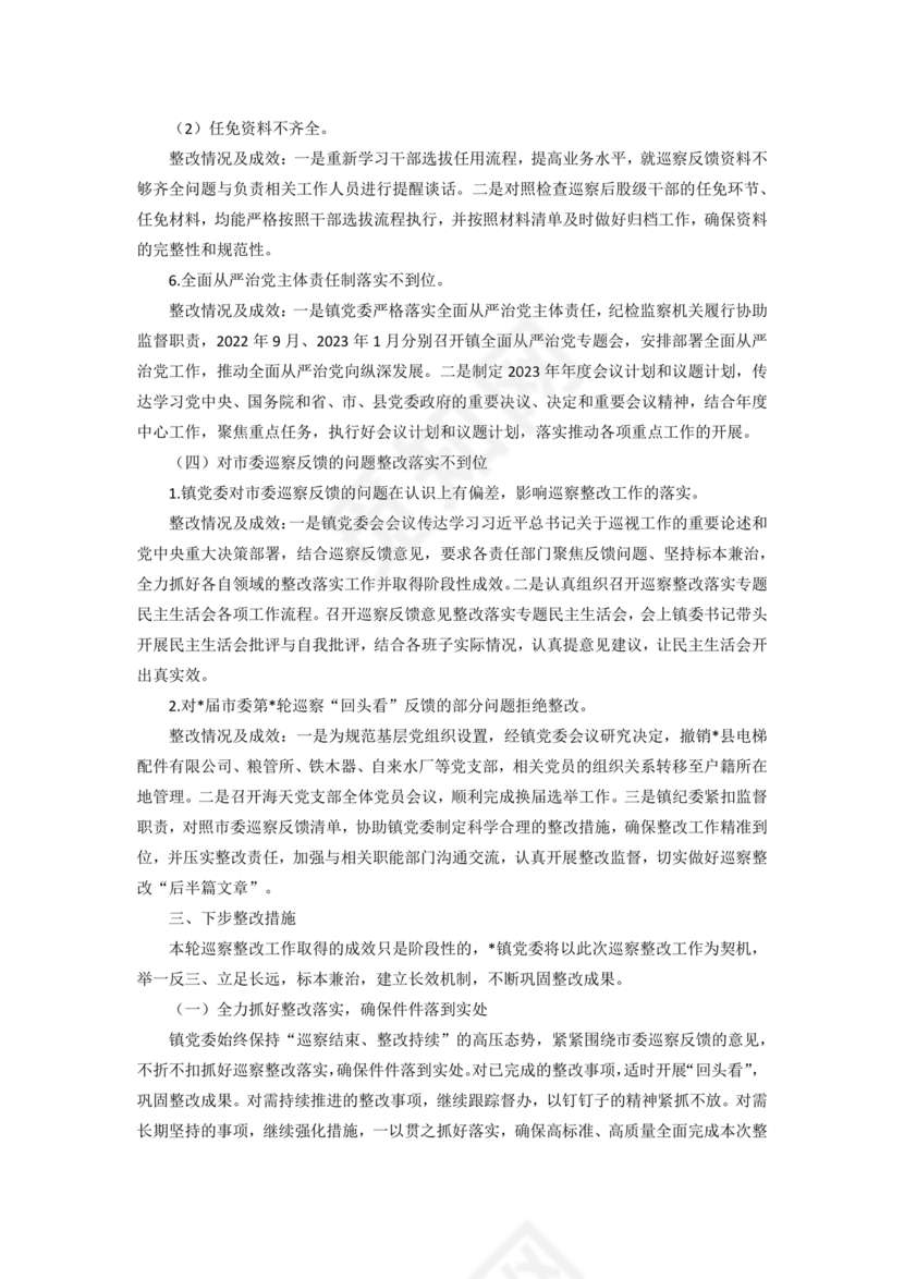 巡察整改第一责任人落实情况报告