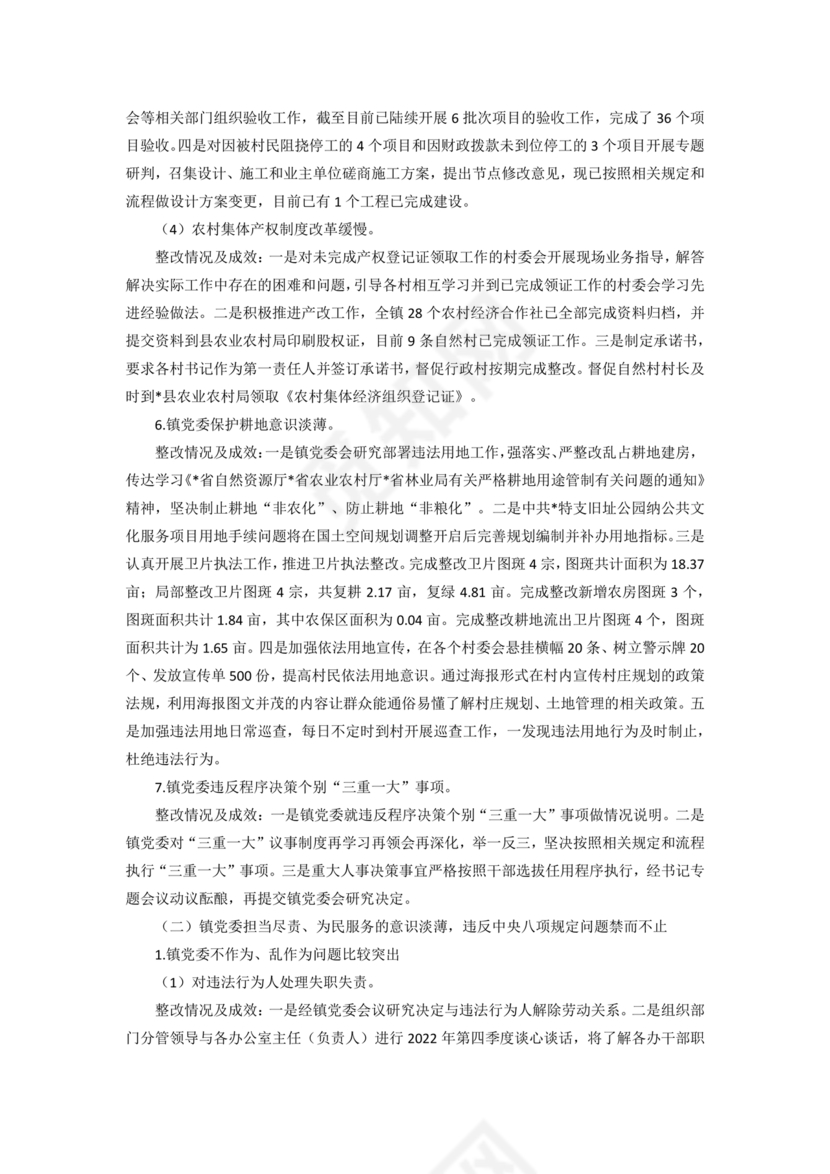 巡察整改第一责任人落实情况报告