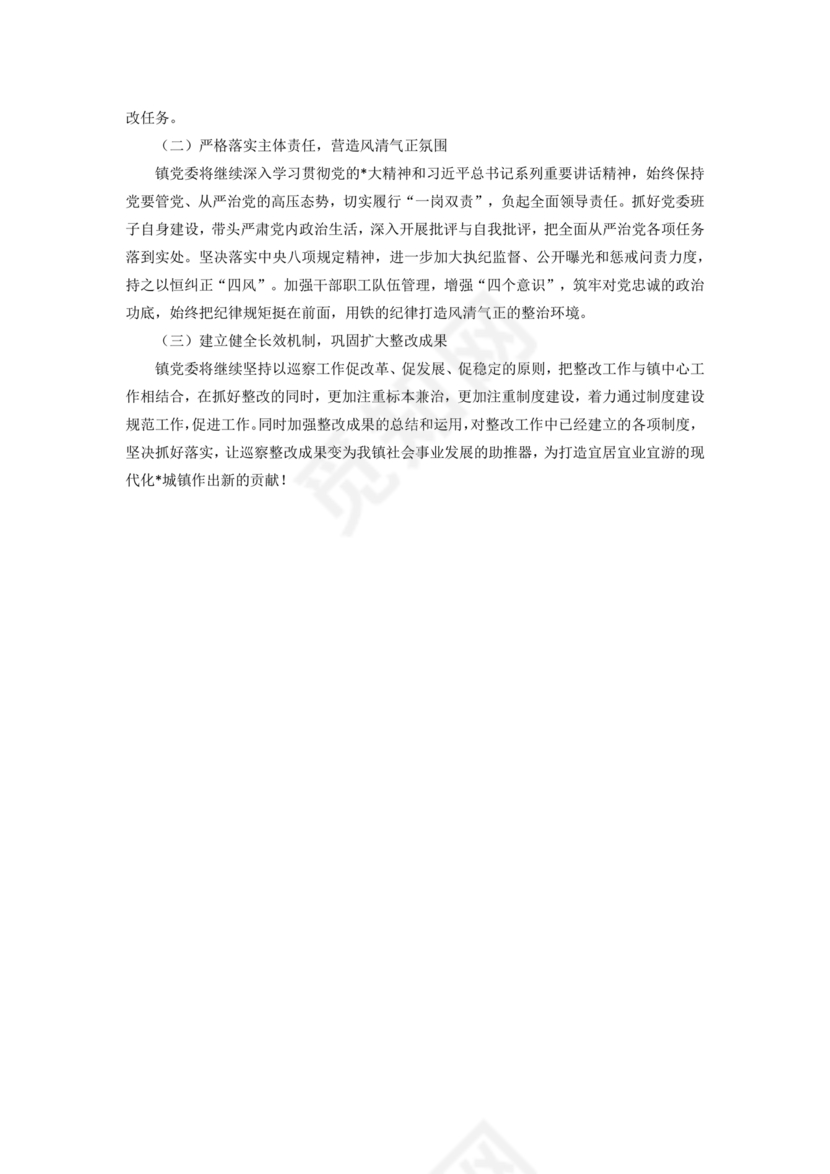 巡察整改第一责任人落实情况报告