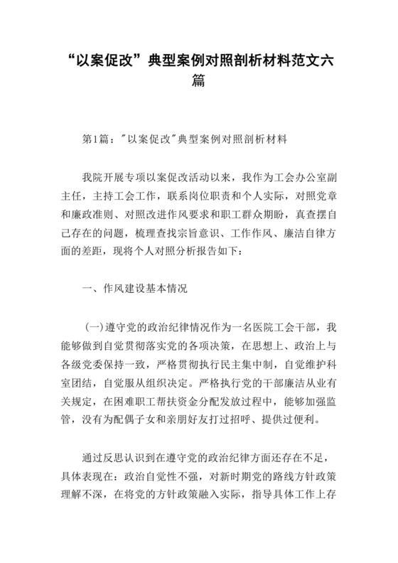 典型案例个人剖析材料